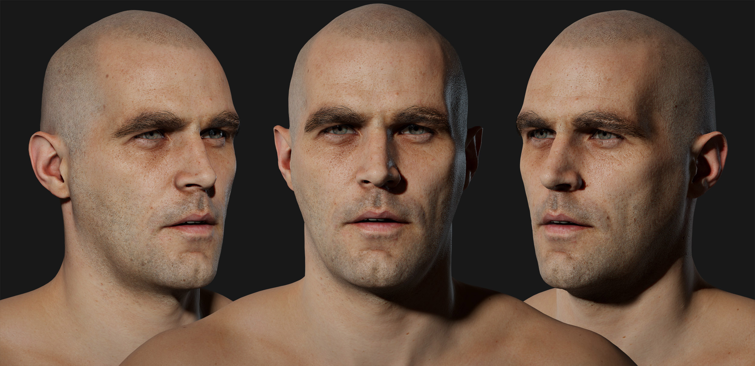 Rugged male 3D photogrammetry videogame model 